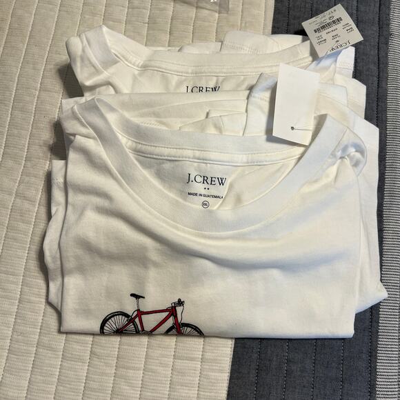NWT J. Crew Men's White W/Car with Bike Graphic Tee - SIZE XXL - Picture 7 of 7